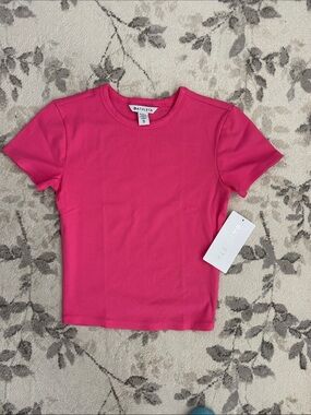 NWT Athleta Signature Rib Crop Tee